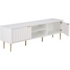 image:imageSAFAVIEH Furniture  Hilsa Media Stand for TVs up to 65  White amp Gold 3Door Entertainment Media Console  Storage Cabinet for Living Room Bedroom MED3117AWhiteGold