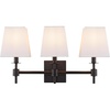 image:imageSAFAVIEH Lighting  Clelia 3Light 212Inch Wall Sconce  Brass  Fabric Shade  Modern 3Light Design  Ideal for Vanity Hallway Bedroom Bathroom  LED Bulbs Included SCN4123BBlack