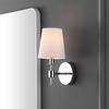 image:imageSAFAVIEH Lighting  Dalany 11Inch Wall Sconce Set of 2  Brass  Fabric Shade  Modern Compact Design  Ideal for Vanity Hallway Bedroom Bathroom  LED Bulbs Included SCN4121BSET2Chrome
