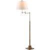 image:imageSAFAVIEH Lighting  Ingram Adjustable Swing Arm Floor Lamp Brass Gold Traditional Standing Reading Lamp with White Shade for Living Room Bedroom amp Home Office LED Bulb Included LIT4301A