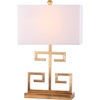 image:imageSAFAVIEH Lighting Collection  Set of 2 Greek Key Modern Gold 24Inch Table Lamps White Rectangular Shade LED Bulbs Included Bedroom Living Room Home Office LIT4160CSET2Gold  Set of 2