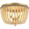 image:imageSAFAVIEH Lighting Collection Alodia Boho Coastal BrassNatural Beaded Flush Mount LED Bulbs Included