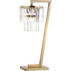 image:imageSAFAVIEH Lighting Collection Callum Glam Brass Gold Clear Crystal 30inch Bedroom Living Room Home Office Desk Nightstand Table Lamp LED Bulb Included