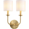 image:imageSAFAVIEH Lighting Collection Ferrara GoldWhite Shade 2Light Single Wall Sconce