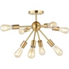 image:imageSAFAVIEH Lighting Collection Gannet Sputnik Retro Brass Flush Mount LED Bulbs Included