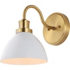 image:imageSAFAVIEH Lighting Collection Genetta GoldWhite Shade Dome Single Wall Sconce