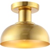 image:imageSAFAVIEH Lighting Collection Helm Brass Flush Mount LED Bulbs IncludedBrass