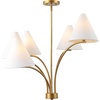 image:imageSAFAVIEH Lighting Collection Johanna Antique Brass 5Light Adjustable Hanging Chandelier Light Fixture LED Bulbs IncludedAntique Gold Painting