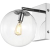 image:imageSAFAVIEH Lighting Collection Seoul Modern GoldClear Glass Globe Shade Wall Sconce Set of 2 Light Fixture Ideal for Bathroom Entryway Vanity Foyer Hallway Living Room LED Bulbs IncludedChrome