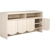 image:imageSAFAVIEH Narine TV Stand for up to 65 Flatscreen  Distressed Black 4 Doors with Interior Storage 2 Open Shelves Sideboard Entertainment Media Console Cabinet MED9620EBleached White