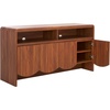 image:imageSAFAVIEH Narine TV Stand for up to 65 Flatscreen  Distressed Black 4 Doors with Interior Storage 2 Open Shelves Sideboard Entertainment Media Console Cabinet MED9620EWalnut