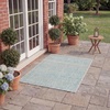 image:imageSAFAVIEH Washable Rug Outdoor Courtyard Collection  53 x 77 Grey amp Teal NonShedding amp Easy Cleaning Ideal for Patio Backyard Mudroom CY819637212Light GreyAqua