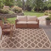 image:imageSAFAVIEH Washable Rug Outdoor Courtyard Collection  8 x 10 Dark Beige amp Beige NonShedding amp Easy Cleaning Ideal for Patio Backyard Mudroom CYS2652079