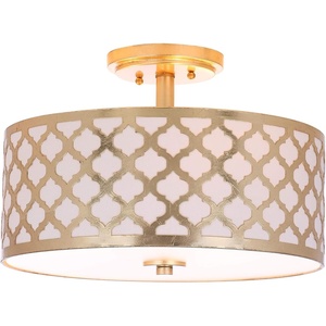 image:imageSAFAVIEH Collection Kora Quatrefoil 3 15 Flush Mount LightGold