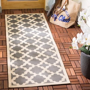 image:imageSAFAVIEH Courtyard Collection 53 x 77 RedBone CY6913 Indoor Outdoor Splashproof Easy Scrubbing Patio Backyard Mudroom Area RugAnthraciteBeige