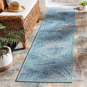 image:imageSAFAVIEH Courtyard Collection 8 x 10 Aqua  Navy CY8557 Indoor Outdoor Waterproof Easy Cleaning Patio Backyard Mudroom Area RugAquaNavy