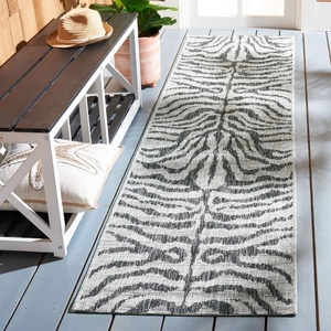 image:imageSAFAVIEH Courtyard Collection 8 x 10 GreyBlack CY8444 Indoor Outdoor Waterproof Easy Cleaning Patio Backyard Mudroom Area RugGreyBlack