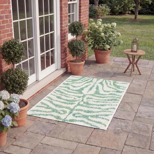 image:imageSAFAVIEH Courtyard Collection 8 x 10 GreyBlack CY8444 Indoor Outdoor Waterproof Easy Cleaning Patio Backyard Mudroom Area RugIvoryGreen