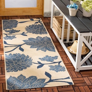 image:imageSAFAVIEH Courtyard Collection 8 x 11 AnthraciteBeige CY7321 Indoor Outdoor Waterproof EasyCleaning Patio Backyard Mudroom AreaRugBeigeBlue