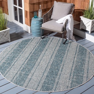 image:imageSAFAVIEH Courtyard Collection 8 x 11 BeigeBrown CY8736 Indoor Outdoor Waterproof EasyCleaning Patio Backyard Mudroom AreaRugLight GreyTeal