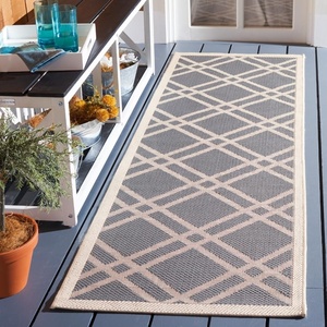 image:imageSAFAVIEH Courtyard Collection 8 x 11 BlackBeige CY6923 Trellis Indoor Outdoor Splashproof Easy Scrubbing Patio Backyard Mudroom Area RugAnthraciteBeige