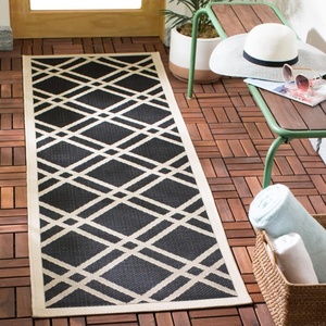 image:imageSAFAVIEH Courtyard Collection 8 x 11 BlackBeige CY6923 Trellis Indoor Outdoor Splashproof Easy Scrubbing Patio Backyard Mudroom Area RugBlackBeige