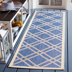image:imageSAFAVIEH Courtyard Collection 8 x 11 BlackBeige CY6923 Trellis Indoor Outdoor Splashproof Easy Scrubbing Patio Backyard Mudroom Area RugBlueBeige
