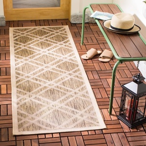 image:imageSAFAVIEH Courtyard Collection 8 x 11 BlackBeige CY6923 Trellis Indoor Outdoor Splashproof Easy Scrubbing Patio Backyard Mudroom Area RugBrownBone