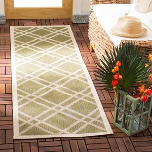 image:imageSAFAVIEH Courtyard Collection 8 x 11 BlackBeige CY6923 Trellis Indoor Outdoor Splashproof Easy Scrubbing Patio Backyard Mudroom Area RugGreenBeige
