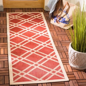 image:imageSAFAVIEH Courtyard Collection 8 x 11 BlackBeige CY6923 Trellis Indoor Outdoor Splashproof Easy Scrubbing Patio Backyard Mudroom Area RugRedBone