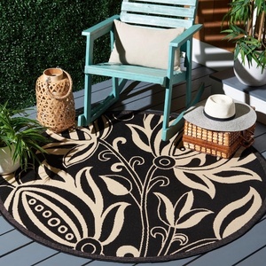 image:imageSAFAVIEH Courtyard Collection 8 x 11 Blue  Natural CY2961 Floral Indoor Outdoor Waterproof EasyCleaning Patio Backyard Mudroom AreaRugBlackSand