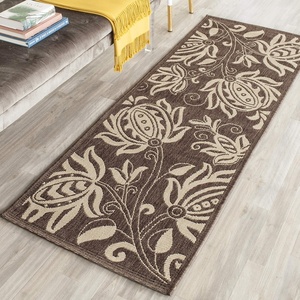image:imageSAFAVIEH Courtyard Collection 8 x 11 Blue  Natural CY2961 Floral Indoor Outdoor Waterproof EasyCleaning Patio Backyard Mudroom AreaRugChocolateNatural