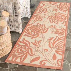 image:imageSAFAVIEH Courtyard Collection 8 x 11 Blue  Natural CY2961 Floral Indoor Outdoor Waterproof EasyCleaning Patio Backyard Mudroom AreaRugNaturalTerra