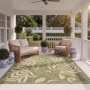 image:imageSAFAVIEH Courtyard Collection 8 x 11 Blue  Natural CY2961 Floral Indoor Outdoor Waterproof EasyCleaning Patio Backyard Mudroom AreaRugOliveNatural