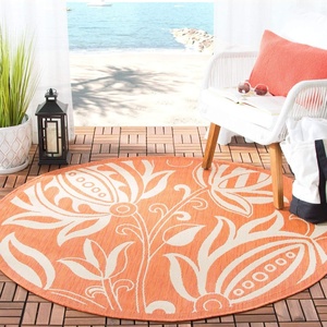 image:imageSAFAVIEH Courtyard Collection 8 x 11 Blue  Natural CY2961 Floral Indoor Outdoor Waterproof EasyCleaning Patio Backyard Mudroom AreaRugTerracottaNatural