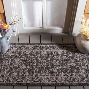 image:imageSAFAVIEH Courtyard Collection 8 x 11 Brown  Ivory CY8680 Indoor Outdoor Patio Backyard Mudroom Area RugBlackIvory