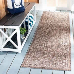 image:imageSAFAVIEH Courtyard Collection 8 x 11 Brown  Ivory CY8680 Indoor Outdoor Patio Backyard Mudroom Area RugBrownIvory