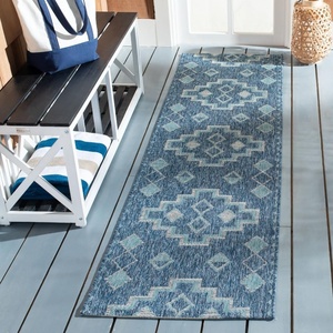 image:imageSAFAVIEH Courtyard Collection 8 x 11 Navy  Aqua CY8533 Indoor Outdoor Waterproof Easy Cleaning Patio Backyard Mudroom Area RugNavyAqua