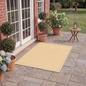 image:imageSAFAVIEH Courtyard Collection 8 x 11 NavyBeige CY6918 Trellis Indoor Outdoor Splashproof Easy Scrubbing Patio Backyard Mudroom Area RugGoldBeige