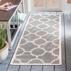 image:imageSAFAVIEH Courtyard Collection 8 x 11 Red CY6243 Moroccan Trellis Indoor Outdoor Waterproof EasyCleaning Patio Backyard Mudroom AreaRugGreyBeige