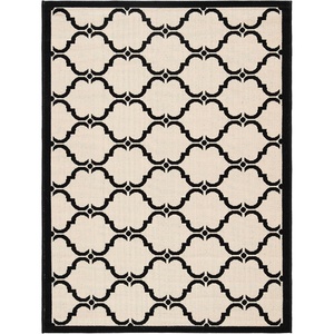 image:imageSAFAVIEH Courtyard Collection 8 x 11 Yellow  Beige CY6009 Trellis Indoor Outdoor Waterproof EasyCleaning Patio Backyard Mudroom AreaRugBeigeBlack