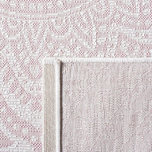 image:imageSAFAVIEH Courtyard Collection CY8734 Indoor Outdoor NonShedding Easy Cleaning Patio Backyard Porch Deck Mudroom Area Rug 8 x 11 Light Beige  TerracottaIvorySoft Pink