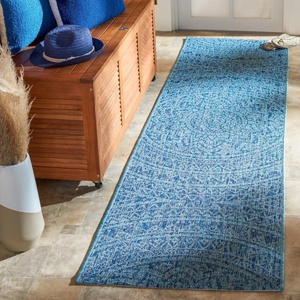 image:imageSAFAVIEH Courtyard Collection CY8734 Indoor Outdoor NonShedding Easy Cleaning Patio Backyard Porch Deck Mudroom Area Rug 8 x 11 Light Beige  TerracottaNavyAqua