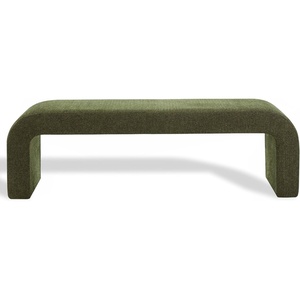 image:imageSAFAVIEH Couture  Caralynn Ivory Boucle Waterfall Upholstered Bench Fully Assembled 624 W x 181 D x 193 H SFV5027ADark Green