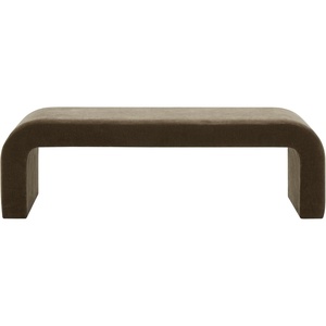 image:imageSAFAVIEH Couture  Caralynn Ivory Boucle Waterfall Upholstered Bench Fully Assembled 624 W x 181 D x 193 H SFV5027ADark Olive