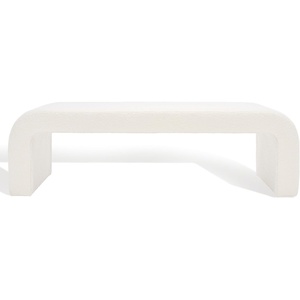 image:imageSAFAVIEH Couture  Caralynn Ivory Boucle Waterfall Upholstered Bench Fully Assembled 624 W x 181 D x 193 H SFV5027AIvory
