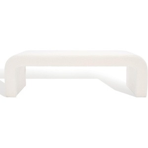 image:imageSAFAVIEH Couture  Caralynn Ivory Boucle Waterfall Upholstered Bench Fully Assembled 624 W x 181 D x 193 H SFV5027AWhite