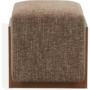 image:imageSAFAVIEH Couture  Norabeth Ottoman  Green Chenille amp Walnut Solid Wood  Fully Assembled  Ideal for Living Room Bedroom Entryway 22 W x 173 D x 18 H SFV4885DDark BrownWalnut