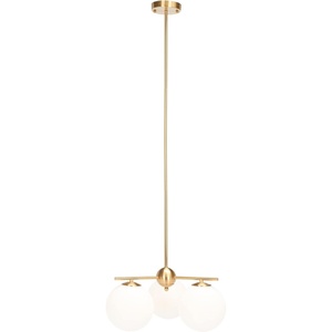 image:imageSAFAVIEH Lighting Collection Cantrys MidCentury Modern Retro GoldWhite Orb Chandelier