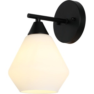 image:imageSAFAVIEH Lighting Collection Lyona GoldClear Wall Sconce Set of 2 Light Fixture LED Bulbs IncludedBlack  White